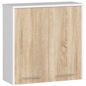 Pakabinama vonios kambario spintelė 60 cm FIN 2D, BALTA / SONOMA