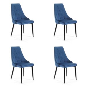 4x Virtuvinės kėdės SJ.054, NAVY BLUE