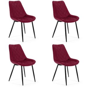 4x Virtuvinės kėdės SJ.0488, BURGUNDIJA