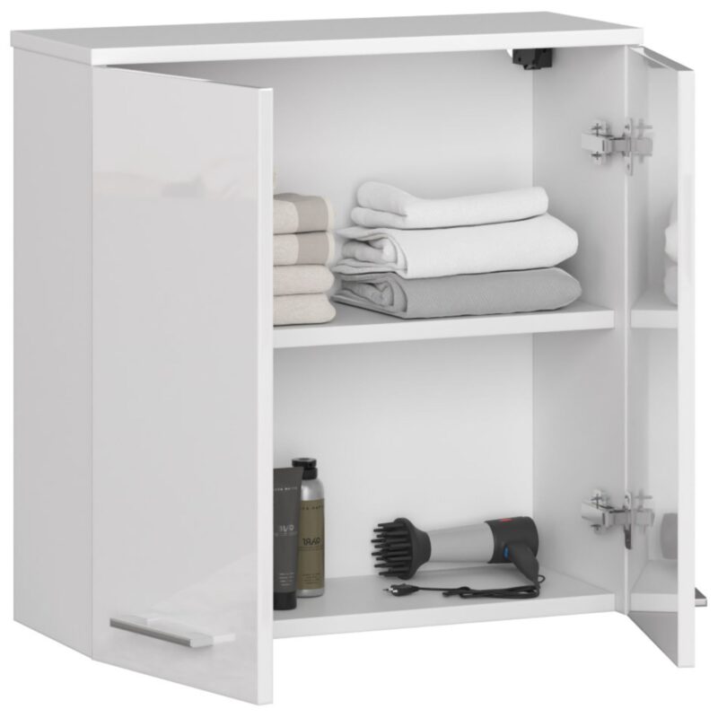 Pakabinama vonios kambario spintelė 60 cm FIN 2D, BALTAS BERŽAS - Image 2