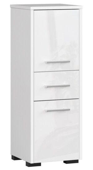 Pastatoma vonios kambario lentyna 30 2D 1SZ 85cm, Blizgus baltas