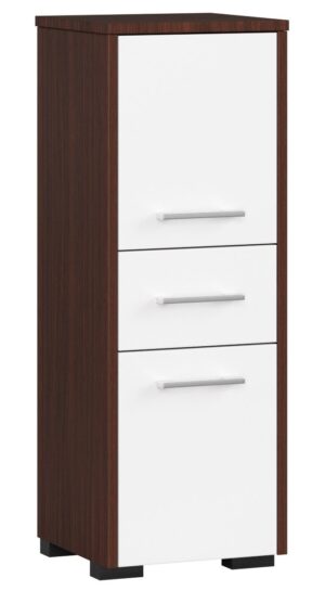 Pastatoma vonios kambario spintelė 85cm, VENGE / BALTA