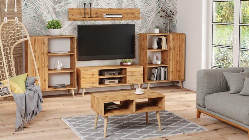 TV spintelė, medinės kojos - Image 3