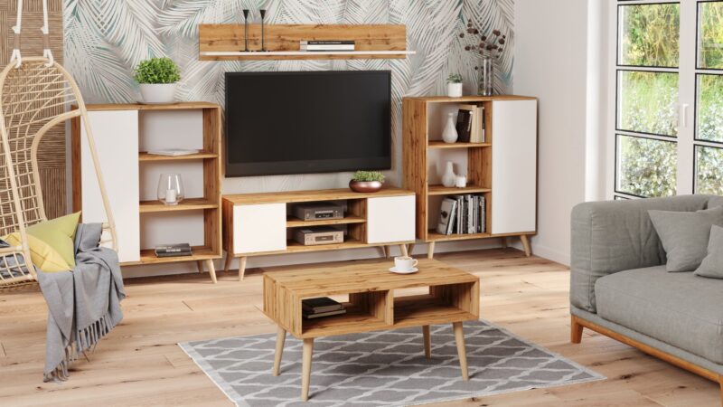 TV spintelė, medinės kojos - Image 3