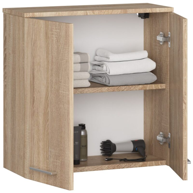Pakabinama vonios kambario spintelė 60 cm FIN 2D, SONOMA - Image 2