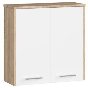 Pakabinama vonios kambario spintelė 60 cm FIN 2D, SONOMA / BALTA