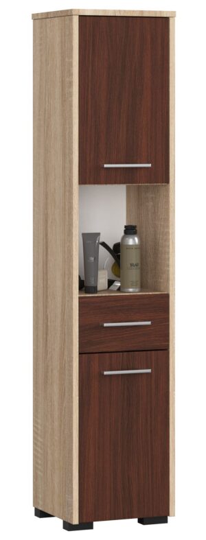 Pastatoma vonios kambario lentyna virš skalbimo mašinos 2D 1SZ 1W 140cm, SONOMA / WENGE