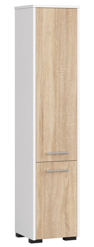 Pastatoma vonios kambario lentyna virš skalbimo mašinos 2D 140cm, BALTA / SONOMA