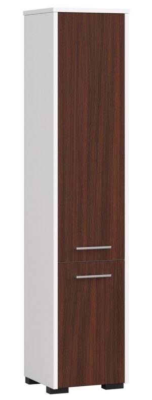 Pastatoma vonios kambario lentyna virš skalbimo mašinos 2D 140cm, BALTA / WENGE