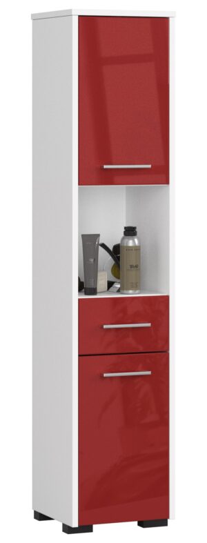 Pastatoma vonios kambario lentyna 2D 1SZ 1W 140cm, RAUDONA