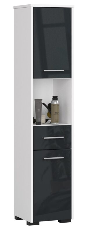 Pastatoma vonios kambario lentyna 2D 1SZ 1W 140cm, GRAFITO