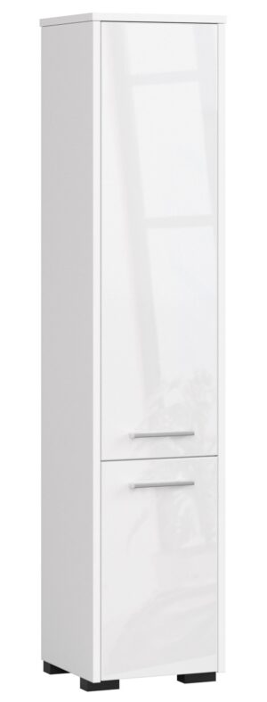 Pastatoma vonios kambario lentyna 2D 140cm, Blizganti balta