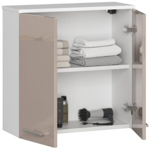 Sieninė spintelė P 60 cm FIN 2D - balto kapučino blizgesio